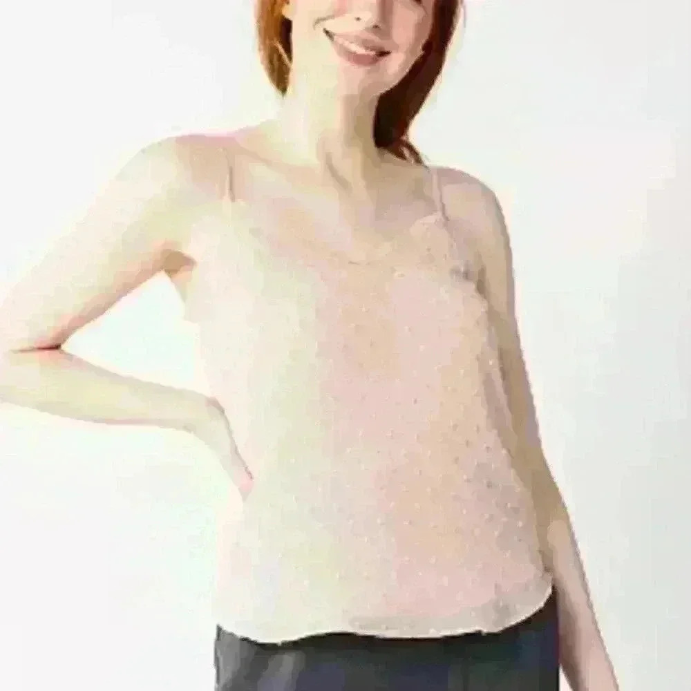 Soft Pink (Blush) Raised Textured SO Lined Cami Size Large - Picture 2 of 8